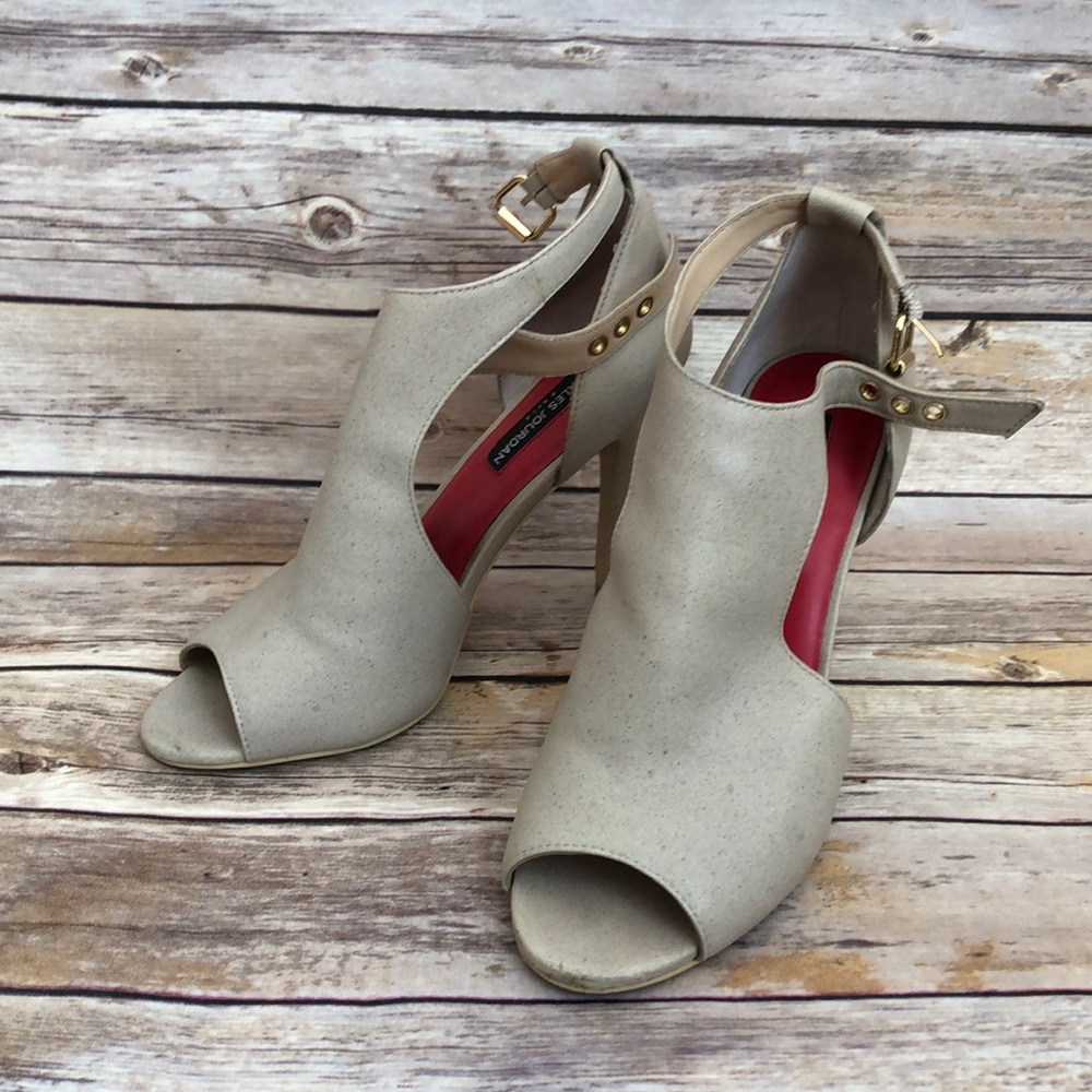 Tan Charles Jourdan Bootie Sandal Heel 8 Wore Once